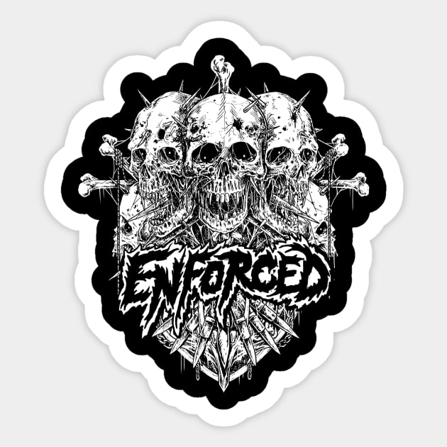 ENFORCED - SPIKED SKULLS Sticker by CelestialCharmCrafts